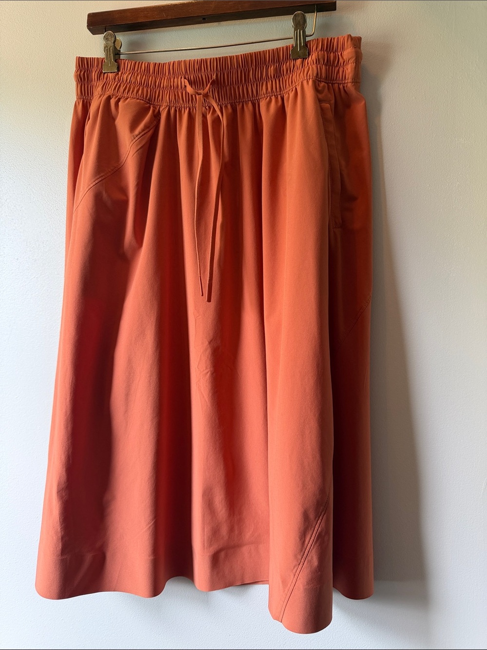 Athleta Arrival A-Line Midi Skirt with Elastic Waist